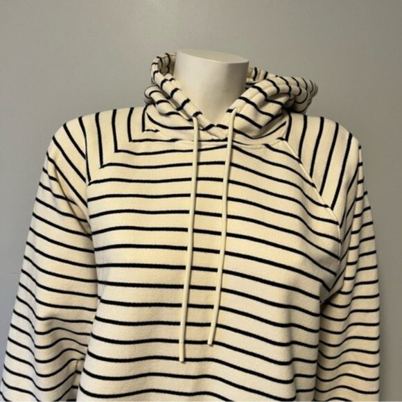 M&S COLLECTION Pure Cotton Striped Longline Hoodie - Picture 7 of 9
